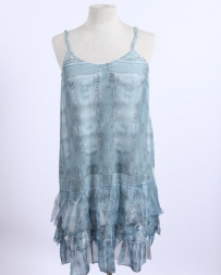 Ladies' Denim Look Ruffle Dress