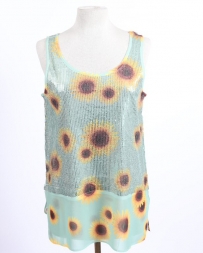 Ladies' Sunflower Sequin Tank