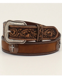 3D Belt Company® Men's Tooled Cross Concho Belt