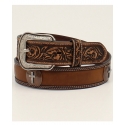 3D Belt Company® Men's Tooled Cross Concho Belt