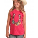 Rock and Roll Cowgirl® Girls' Ruffled Graphic Tank
