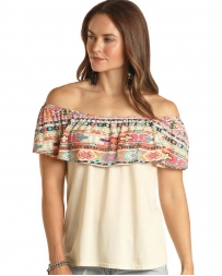 Panhandle® Ladies' Off Shoulder Aztec Top