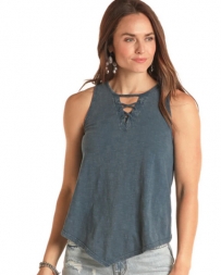 Rock and Roll Cowgirl® Ladies' V-Hem Washed Tank