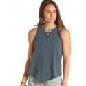 Rock and Roll Cowgirl® Ladies' V-Hem Washed Tank