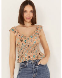 Rock and Roll Cowgirl® Ladies' Flutter Sleeve Aztec Top