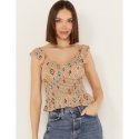 Rock and Roll Cowgirl® Ladies' Flutter Sleeve Aztec Top