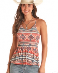 Rock and Roll Cowgirl® Ladies' Aztec Ribbed Smock Tank