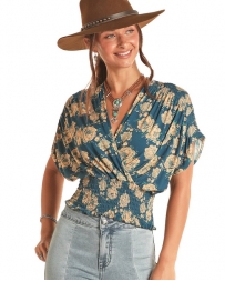 Rock and Roll Cowgirl® Ladies' Smocked Floral Top