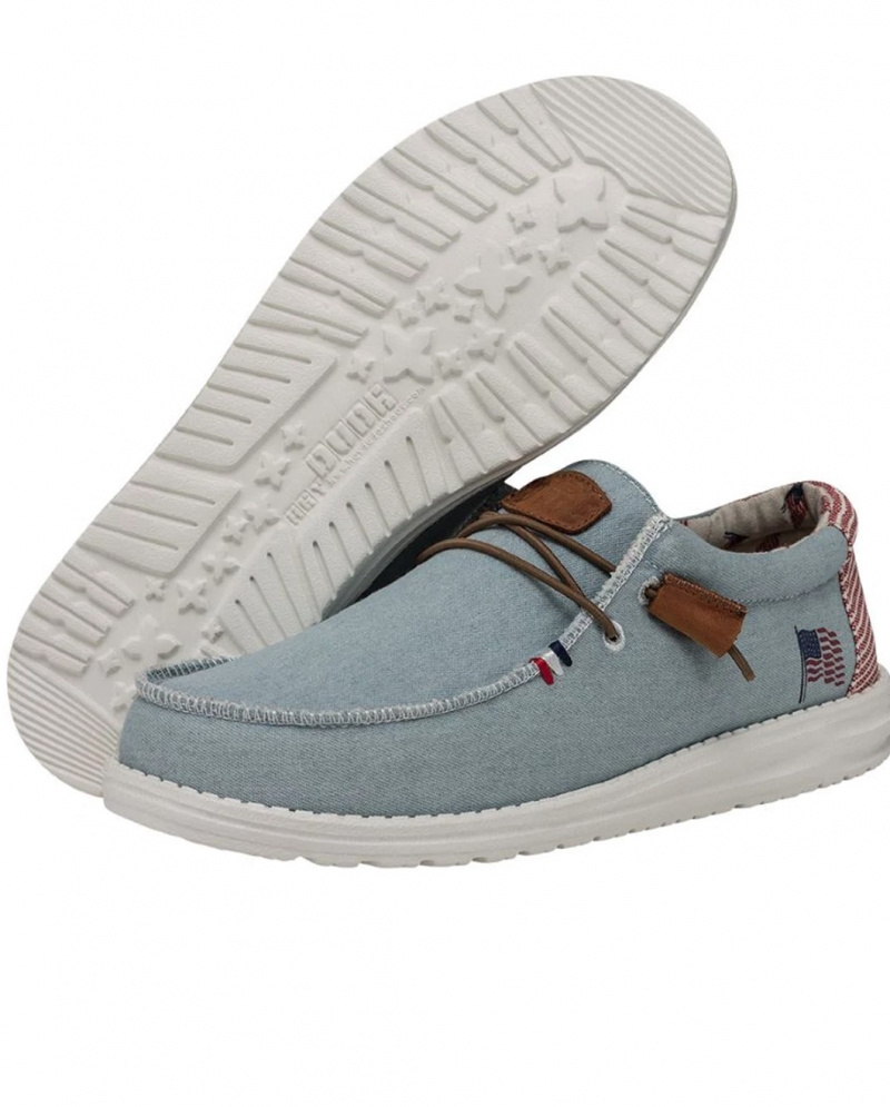 Hey Dude Shoes Men s Wally Americana Denim Stripe