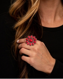 West & Co.® Ladies' Red Flower Cluster Ring