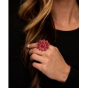 West & Co.® Ladies' Red Flower Cluster Ring