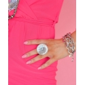 West & Co.® Ladies' Adj Round Antiqued Silver Ring