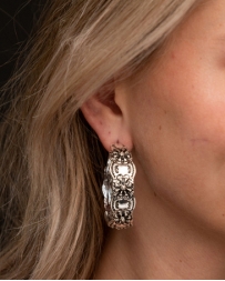 West & Co.® Ladies' Silver Stamped Hoop Earrings