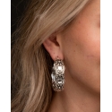 West & Co.® Ladies' Silver Stamped Hoop Earrings
