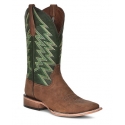 Corral Boots® Men's Cinnamon/Green Square Toe