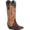 Corral Boots® Ladies' Brown Caiman Embroidered Boot