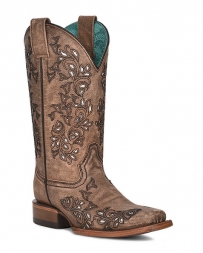 Corral Boots® Ladies' Inlay Embroidery Square Toe