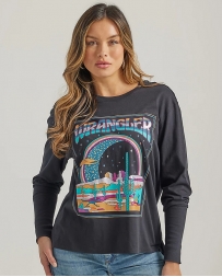 Wrangler® Ladies' Groovy Logo LS Tee