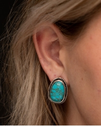 West & Co.® Ladies' Rope Edge Turquoise Earrings