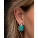 West & Co.® Ladies' Rope Edge Turquoise Earrings