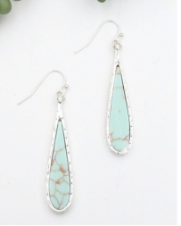 West & Co.® Ladies' Silver/Turquoise Thin Teardrop