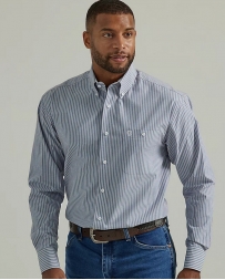 Wrangler® Men's GS LS 1 Pocket Button Stripe