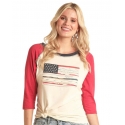 Rock and Roll Cowgirl® Ladies' Americal Flag Baseball Tee