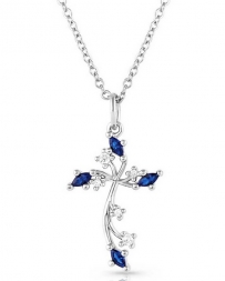 Montana Silversmiths® Ladies' Montana Blue Crystal Cross Necklace