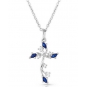 Montana Silversmiths® Ladies' Montana Blue Crystal Cross Necklace
