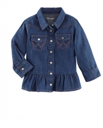 Wrangler® Girls' Ruffle Bottom Denim Top