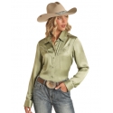 Rock and Roll Cowgirl® Ladies' Satin Shirt W/Piping