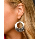 West & Co.® Ladies' Silver Stamped Circle Earrings