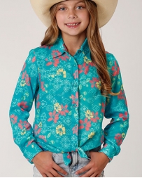 Girls' Tropical Aztec LS Snap Shirt