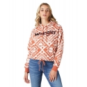 Wrangler® Ladies' Aztec Tie Front Logo Hoodie