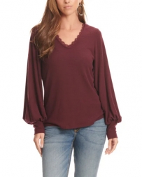 Wrangler® Ladies' Balloon Sleeve Top