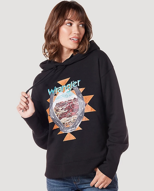 Wrangler Retro® Ladies' Desert Scene Logo Hoodie Fort Brands