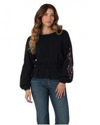 Wrangler® Ladies' Embroidered Long Sleeve Top