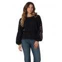 Wrangler® Ladies' Embroidered Long Sleeve Top