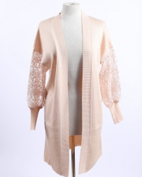 Ladies' Lace Sleeve Cardigan