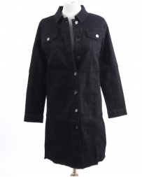 Ladies' Long Black Denim Jacket