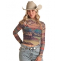 Panhandle® Ladies' Mesh Printed Top