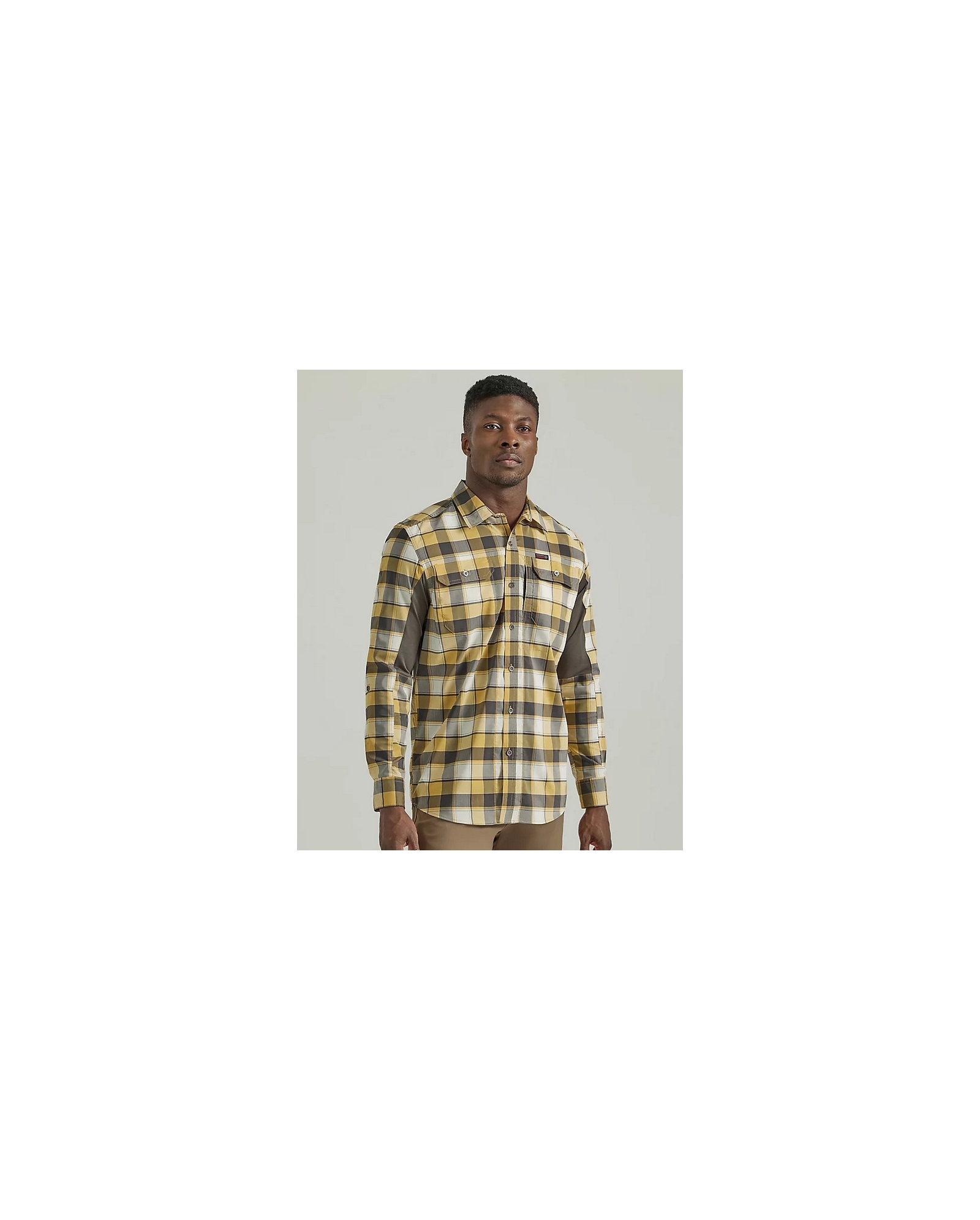Wrangler® Men's ATG Mixed Materials Plaid Shirt - Fort Brands