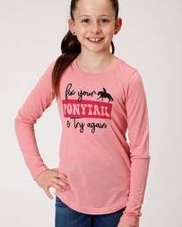 Roper® Girls' LS Fix Your Ponytail Tee