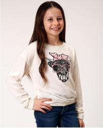 Roper® Girls' Highland Bow LS Tee