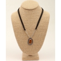 Silver Strike® Ladies' Double Cord Mottled Brown Necklace