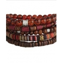 Men's Brown Wood 5 Pack Bracelets