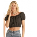 Rock and Roll Cowgirl® Ladies' Eyelet Crop Top