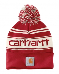 Carhartt® Ladies' Pom Pom Cuffed Logo Beanie