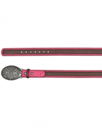 Catchfly® Girls' Pink Trim Tooled Belt