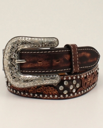 Angel Ranch® Ladies' Tooled Bling Underlay Belt